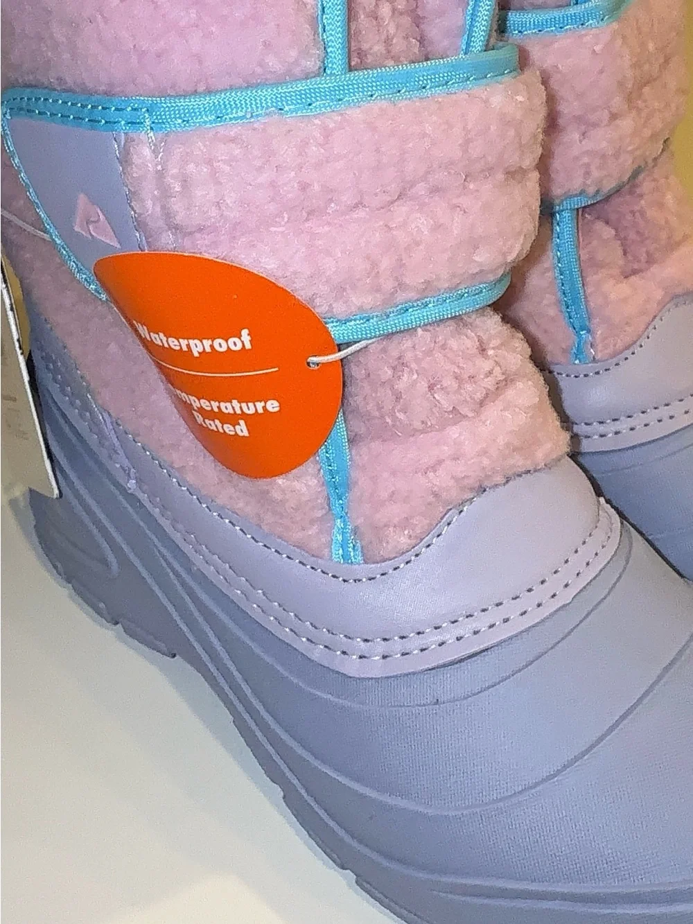 Ozark Trail Girls Pink Lavender Waterproof Winter Snow Boots Size 4